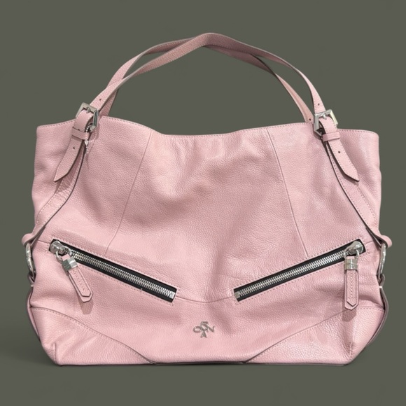 orYANY Handbags - orYANY Pink Bella Leather Shoulder Bag